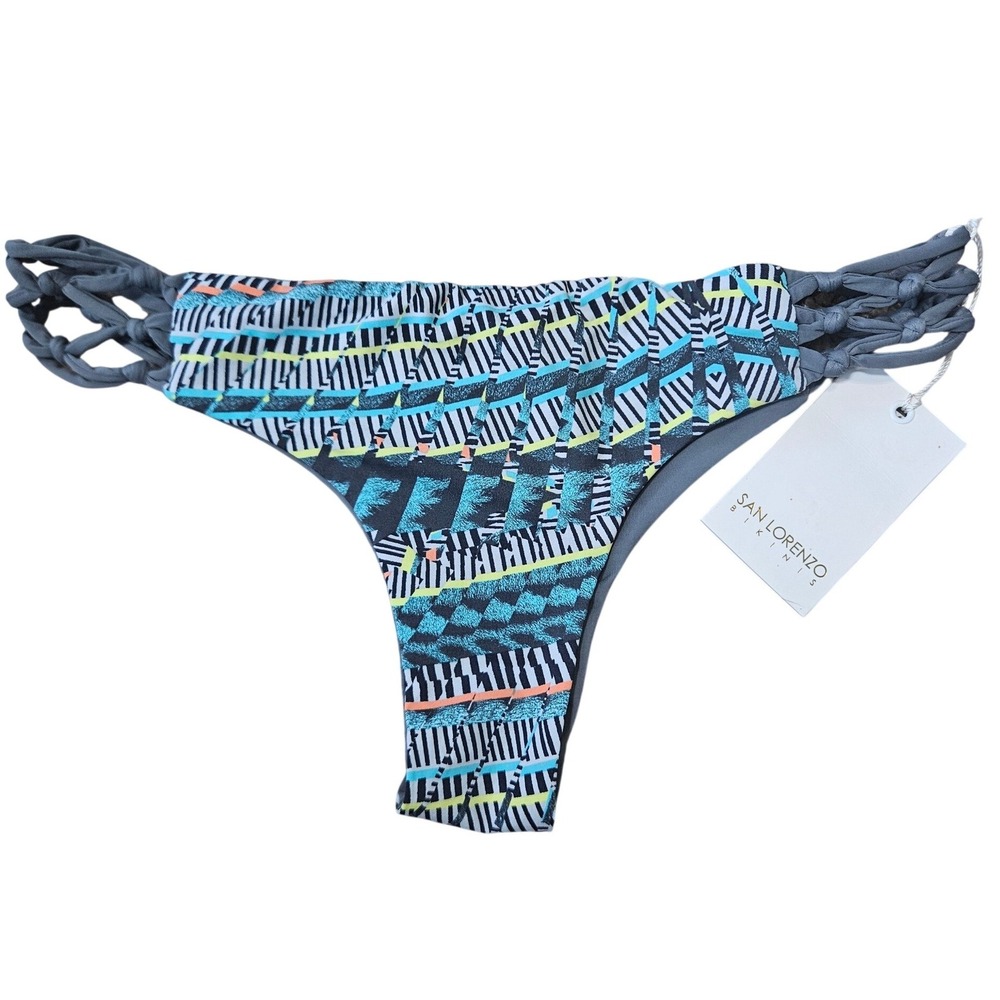 San Lorenzo Mind Bali Soul Braided Thong Bikini Set  Reversible Top L Bottom - Picture 9 of 13